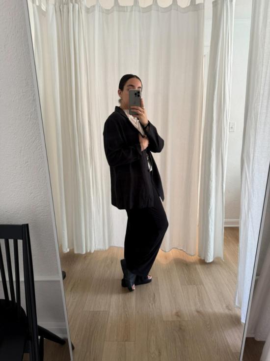  지 로파 수트 자켓 나딘 리넨 블레이저 블랙 - ZII ROPA