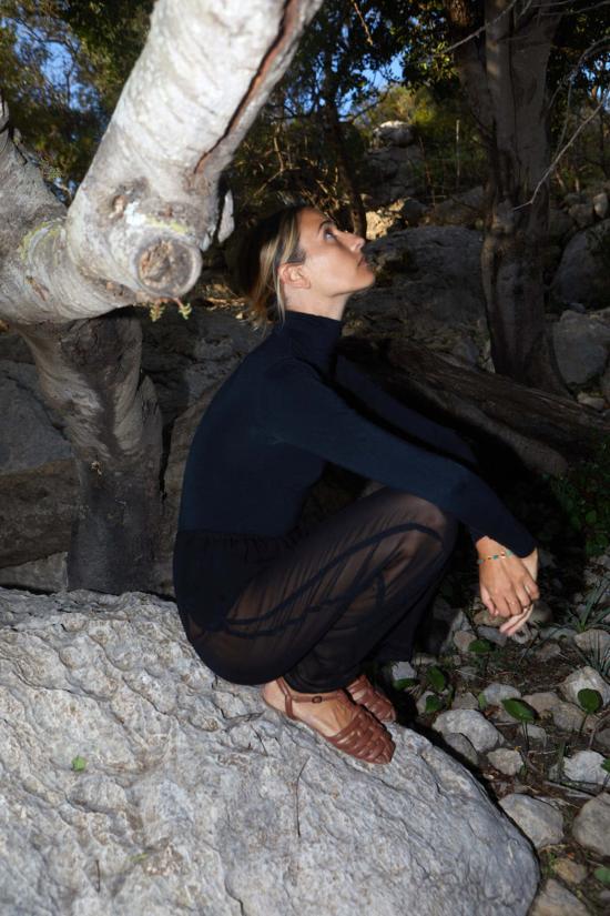  다두라 스트레이트 팬츠 다투라 조젯 유도 팬츠 나이트 블랙 - DATURA