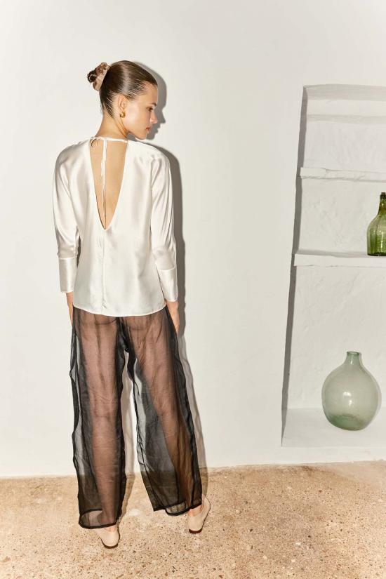  다두라 스트레이트 팬츠 다투라 조젯 유도 팬츠 나이트 블랙 - DATURA