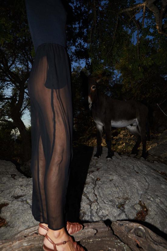  다두라 스트레이트 팬츠 다투라 조젯 유도 팬츠 나이트 블랙 - DATURA