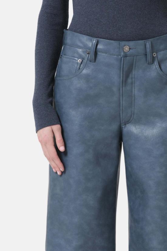  에이골디 데님 팬츠 아골드 리사이클 가죽 로우 커브 진 블루 제이 - AGOLDE