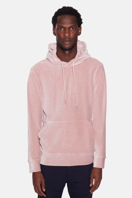  Blue&Cream 후드 티셔츠 블루&크림 마이크로 코드 벨루어 후드 핑크