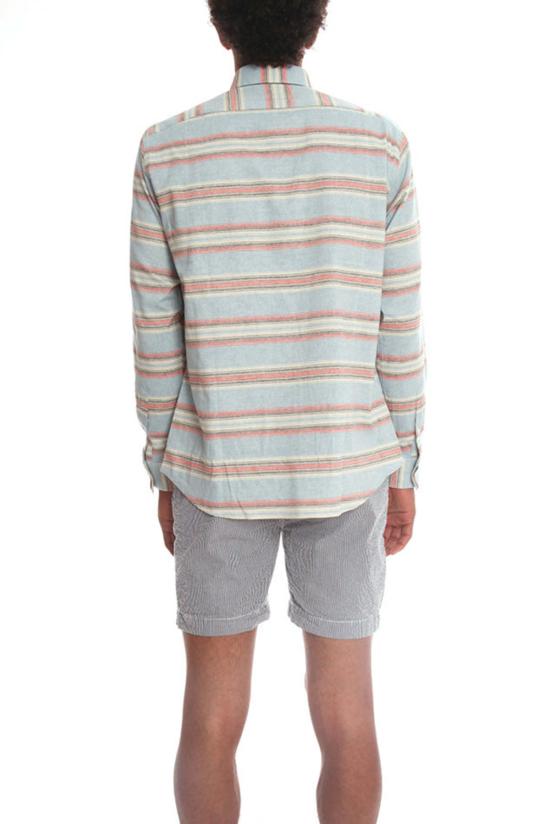  18 Waits 긴팔 셔츠 18 웨이츠 긴팔 스트라이프  블루/레드 스트라이프 - OTHER BRANDS