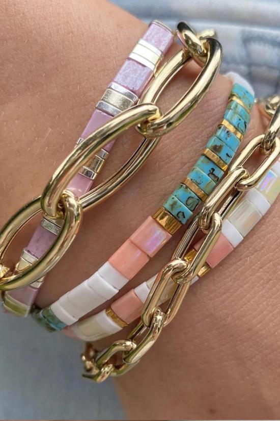  Shylee Rose 팔찌 샤일리 로즈 오픈 링크 브레이슬릿 옐로우 골드 - SHYLEE ROSE