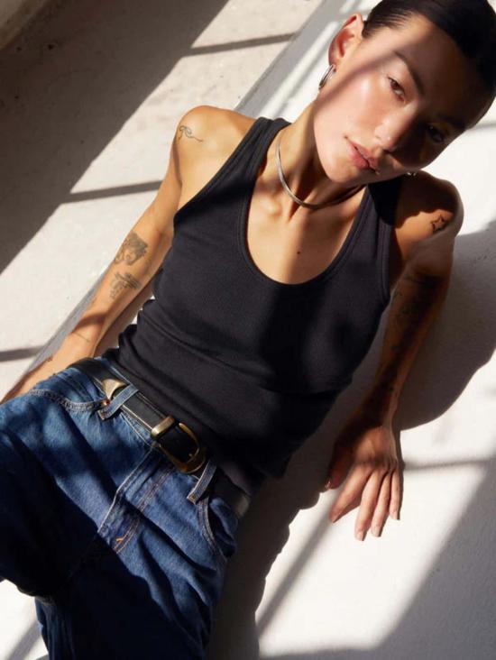  네이션 리미티드 민소매 티셔츠 스텔라 탱크 블랙