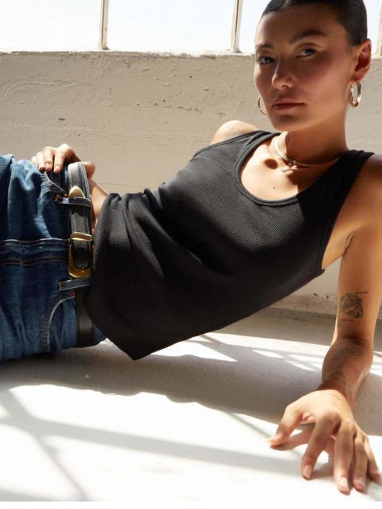  네이션 리미티드 민소매 티셔츠 스텔라 탱크 블랙 - NATION LTD