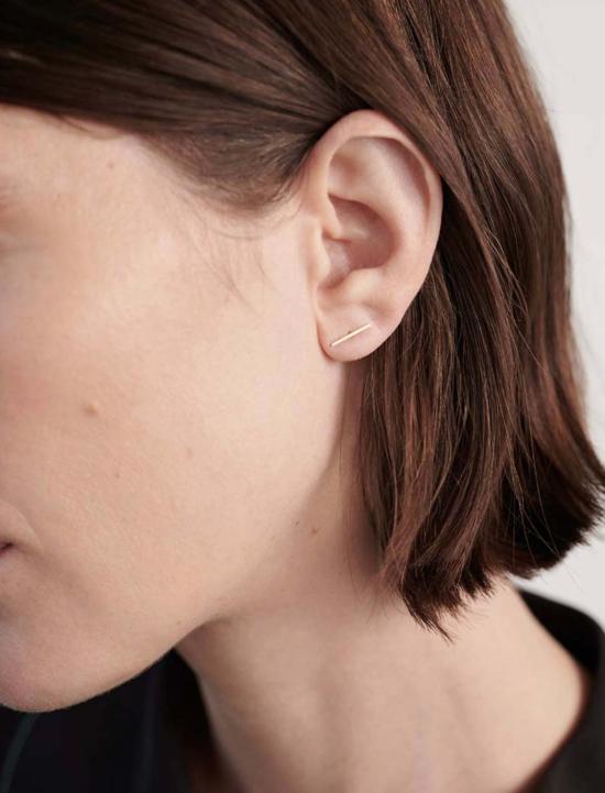  캐슬린 휘태커 이어링 롱 스테이플 스터드 14k 옐로우 골드 - KATHLEEN WHITAKER