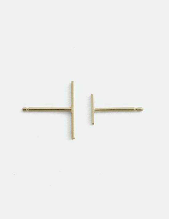  캐슬린 휘태커 이어링 롱 스테이플 스터드 14k 옐로우 골드 - KATHLEEN WHITAKER