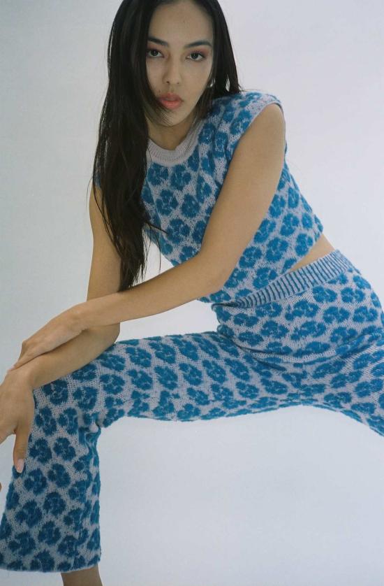  Mozh Mozh 크롭 팬츠 Mozh 모즈 골골리 팬츠 더스티 핑크 블루