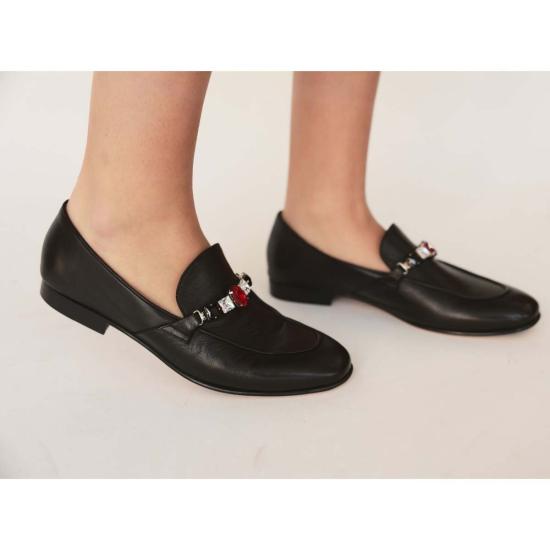  매디슨 메종 로퍼 ™ 가죽 플랫 주얼리  화이트 - MADISON MAISON