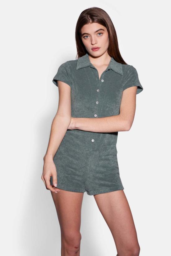  The Tile Club 숏 원피스 타일 클럽 아리아나 테리 롬퍼 그린