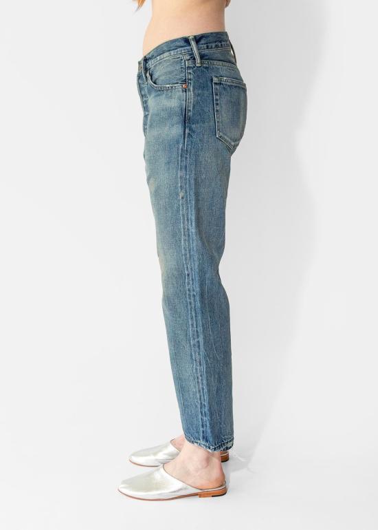  치말라 데님 팬츠 셀비지 데님 중고 앵클 컷 라이트 디스트레스 - CHIMALA