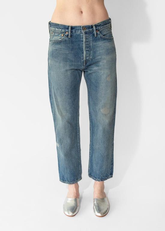  치말라 데님 팬츠 셀비지 데님 중고 앵클 컷 라이트 디스트레스