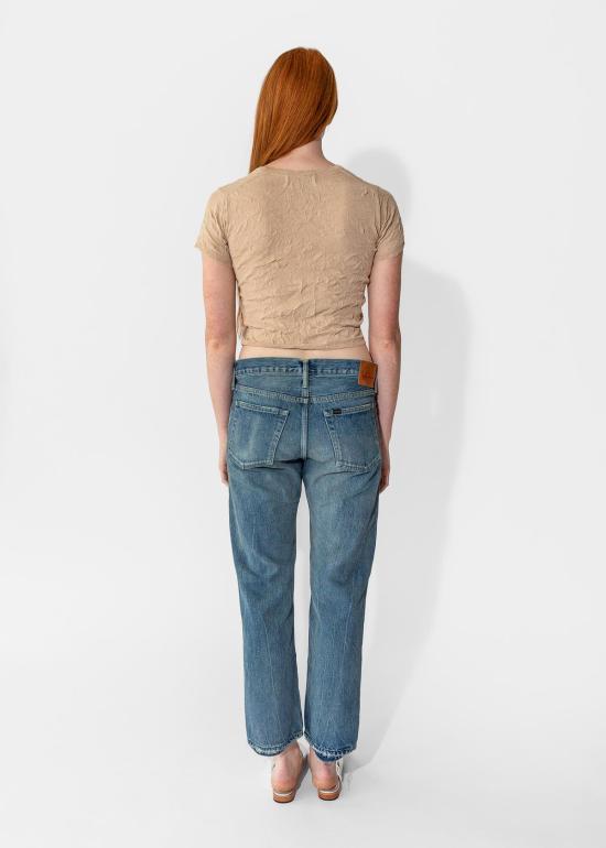  치말라 데님 팬츠 셀비지 데님 중고 앵클 컷 라이트 디스트레스 - CHIMALA