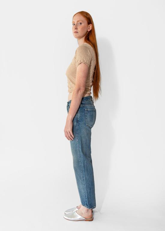  치말라 데님 팬츠 셀비지 데님 중고 앵클 컷 라이트 디스트레스 - CHIMALA