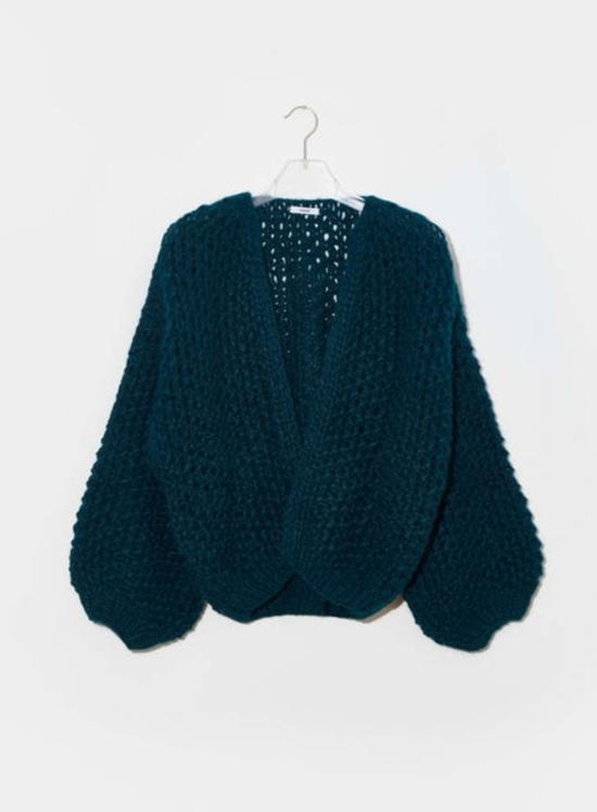  Maiami 가디건 마이애미 펄 패턴 봄버 카디건 에메랄드 - OTHER BRANDS