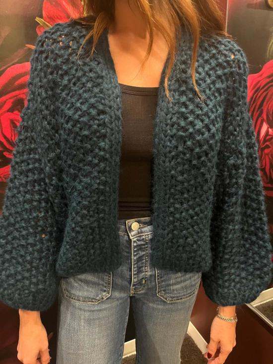  Maiami 가디건 마이애미 펄 패턴 봄버 카디건 에메랄드