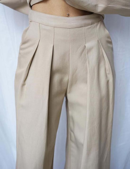  엔자 코스타 스트레이트 팬츠 와이드 레그 팬츠 내츄럴 - ENZA COSTA