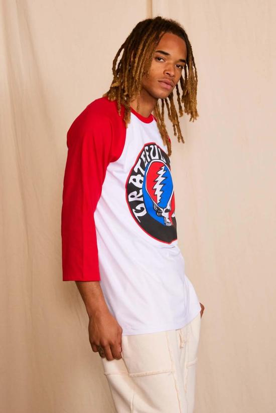  피플 오브 레이저 후드 티셔츠 People Of Leisure Grateful Dead Stealie 야구 티셔츠 - PEOPLE OF LAISURE