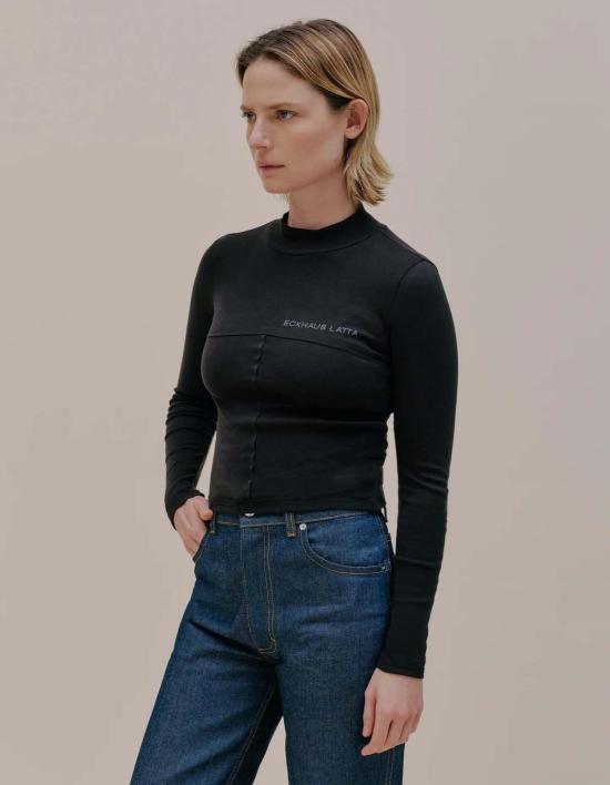  에크하우스 라타 터틀넥 Eckhaus Latta Lapped 베이비  블랙 - ECKHAUS LATTA