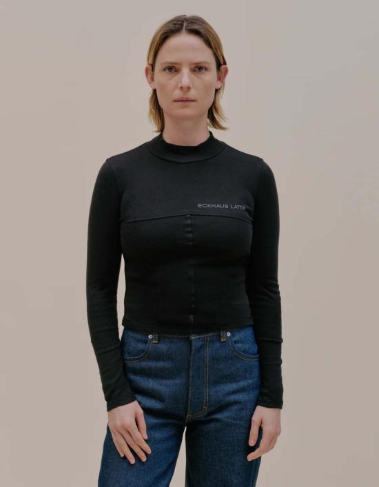  에크하우스 라타 터틀넥 Eckhaus Latta Lapped 베이비  블랙 - ECKHAUS LATTA