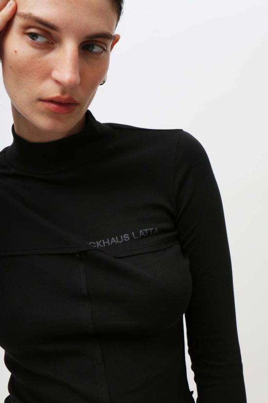  에크하우스 라타 터틀넥 Eckhaus Latta Lapped 베이비  블랙 - ECKHAUS LATTA