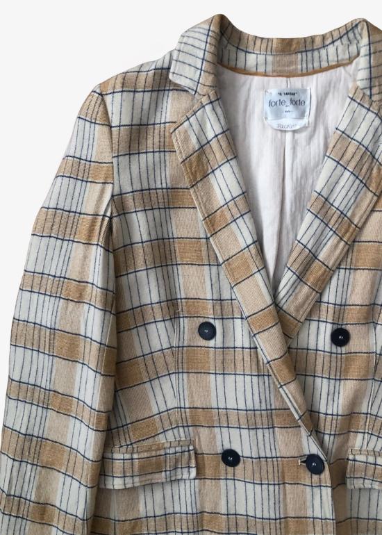  포르테포르테 수트 자켓 포르테 포르테 타탄 블레이저 암브라 - FORTE FORTE