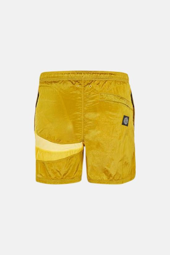  스톤 아일랜드 숏팬츠 에코닐 나일론 메탈 스타 인레이 반바지 옐로우 - STONE ISLAND