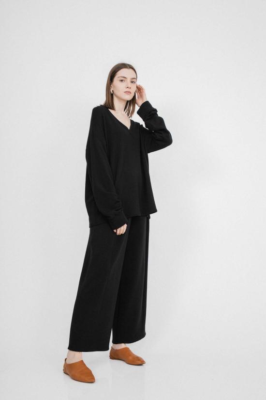  Corinne Collection 튜닉 코린 컬렉션 루나 V넥  탑 블랙 - OTHER BRANDS