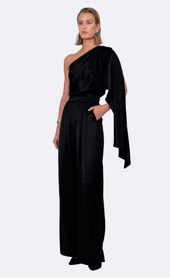  논살란트 레이블 스트레이트 팬츠 넌샬런트 라벨 파리 팬츠 블랙