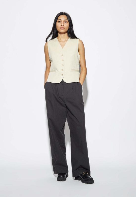  던스트 베스트 코튼 리넨 조끼 베이지