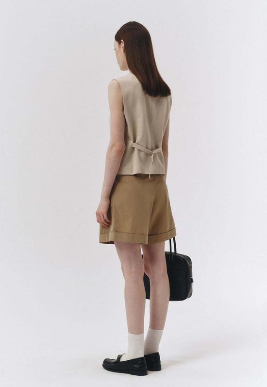  던스트 베스트 코튼 리넨 조끼 베이지 - DUNST