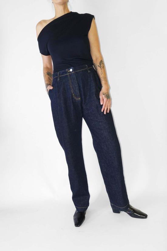  레이첼 코미 데님 팬츠 허스트 팬츠 로우 워시 미션 데님