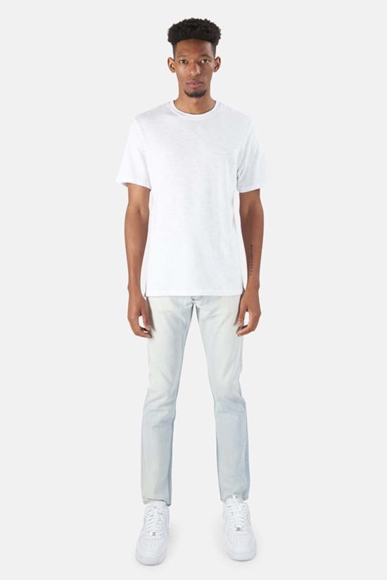  블루&크림 데님 팬츠 Hl 빈티지 워시 데님 블리치 아웃 - BLUE&CREAM