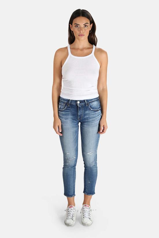  리던 민소매 티셔츠 리/던 리브 탱크 옵틱 화이트 - RE/DONE