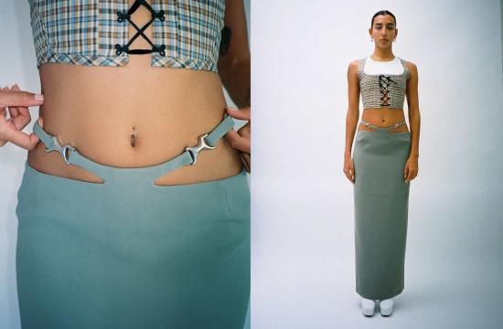  패리스 조지아 롱 스커트 파리 조지아 프리다 스커트 카키 - PARIS GEORGIA