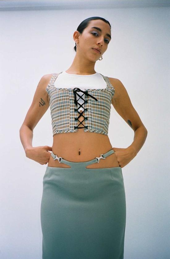  패리스 조지아 롱 스커트 파리 조지아 프리다 스커트 카키 - PARIS GEORGIA