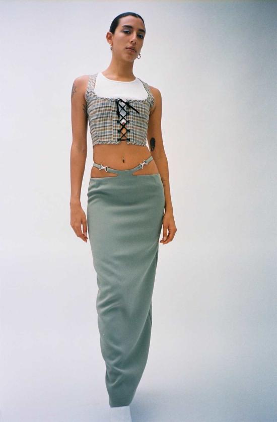  패리스 조지아 롱 스커트 파리 조지아 프리다 스커트 카키 - PARIS GEORGIA