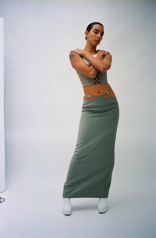  패리스 조지아 롱 스커트 파리 조지아 프리다 스커트 카키 - PARIS GEORGIA