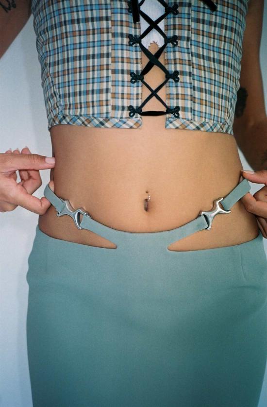  패리스 조지아 롱 스커트 파리 조지아 프리다 스커트 카키 - PARIS GEORGIA