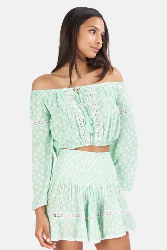  선데이 세인트 트로페즈 민소매 티셔츠 선데이 생트로페 반돌 도트탑 알몬드 - SUNDAY SAINT-TROPEZ