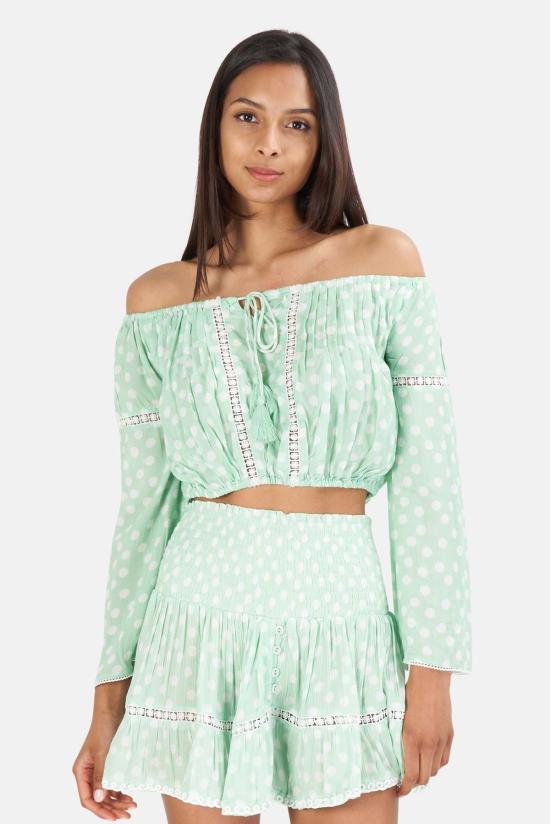  선데이 세인트 트로페즈 민소매 티셔츠 선데이 생트로페 반돌 도트탑 알몬드