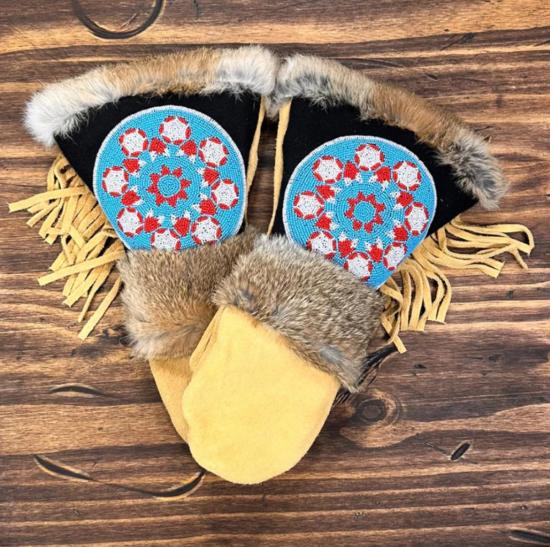  Astis 장갑 롱 커프 스웨이드 미튼 디케이터