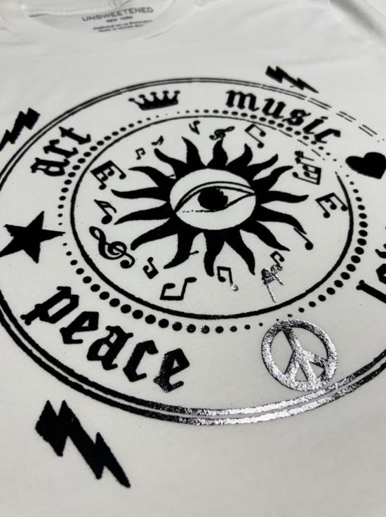  Unsweetened New York 반팔 티셔츠 무가당 뉴욕 아트 뮤직 러브 빈티지 티셔츠 오프 화이트 - OTHER BRANDS