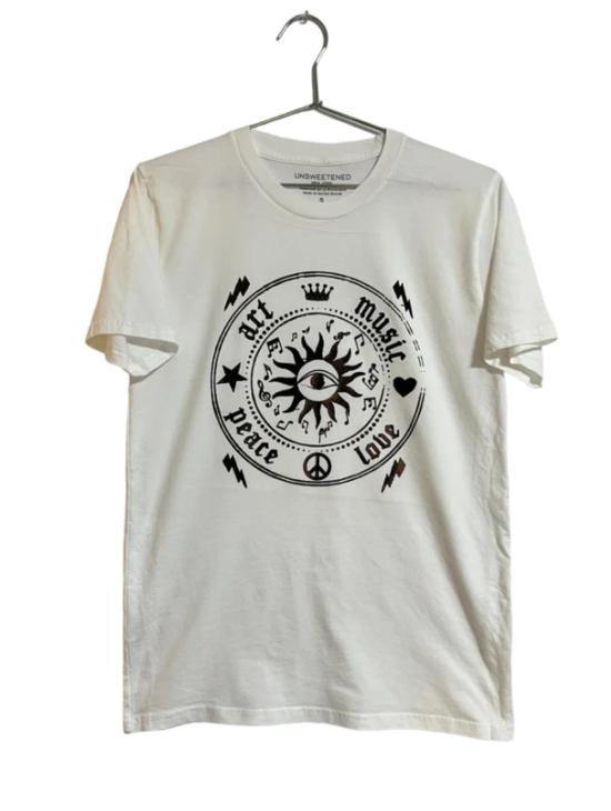  Unsweetened New York 반팔 티셔츠 무가당 뉴욕 아트 뮤직 러브 빈티지 티셔츠 오프 화이트