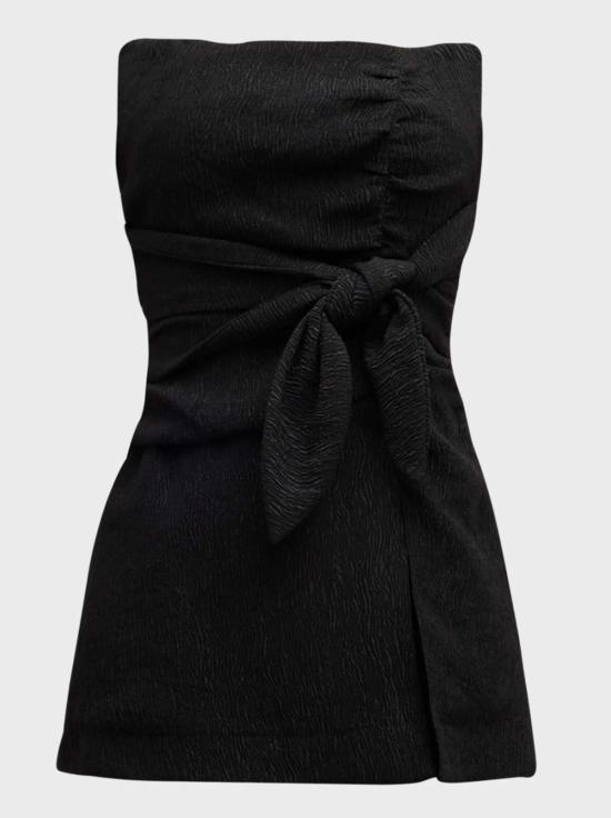  가니 민소매 티셔츠 스트랩리스 스트레치 크레이프 탑 - GANNI