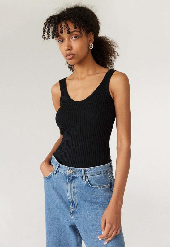  The Knotty Ones 민소매 티셔츠 더 노티 원스 업 니트 탱크 블랙 - OTHER BRANDS