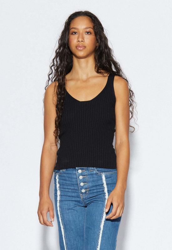  The Knotty Ones 민소매 티셔츠 더 노티 원스 업 니트 탱크 블랙