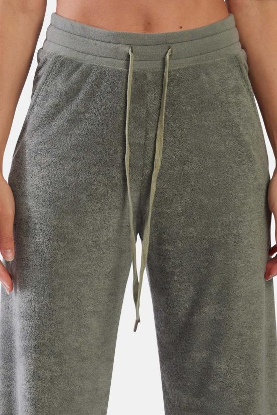  블루&크림 스트레이트 팬츠 트위기 와이드 레그 팬츠 카키 - BLUE&CREAM