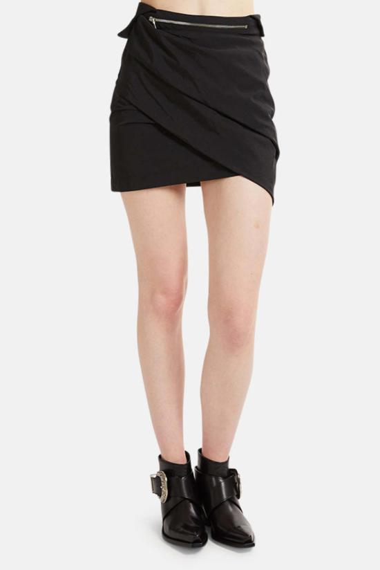  알티에이 숏 스커트 Rt A Lizzie 멀티 지퍼 스커트 트랙 블랙